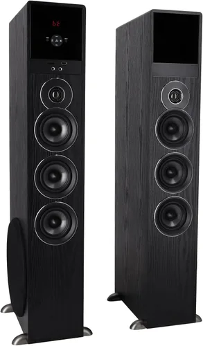 Miniatura 8 de Rockville TM150B - Sistema de altavoces de torre de cine en casa, negro, 1000 W, subwoofers de 10 pulgadas, Bluetooth, reproducción USB/SD, radio