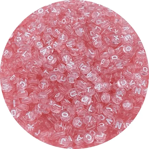 Miniatura 22 de 1000 cuentas redondas de acrílico del alfabeto para la fabricación de joyas y manualidades (cuentas blancas de letras coloridas)