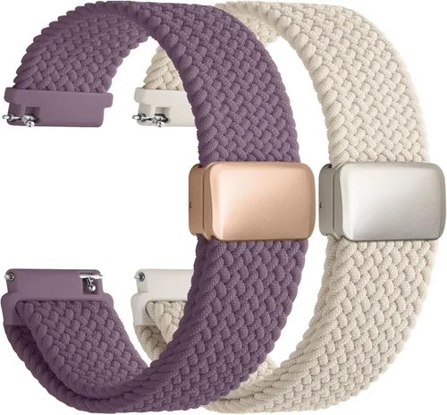 Miniatura 9 de Fullmosa Correas de reloj magnéticas de nailon de 0.787 pulgadas, correa de reloj de liberación rápida compatible con Garmin Vivoactive 6/5, Venu