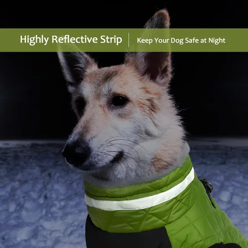 Miniatura 4 de Lelepet Abrigo cálido para perro, abrigo de invierno para perro, chaqueta impermeable para perros con arnés integrado reflectante para mascotas, Lima