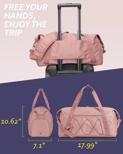 Miniatura 5 de BAGSMART Bolsa de gimnasio pequeña con compartimento para zapatos y bolsillo húmedo, bolsa de viaje deportiva ligera, para llevar el fin de semana