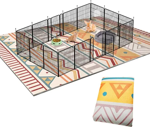 Miniatura 18 de BNOSDM Forros de jaula extra grandes de 91 x 63 pulgadas para conejos, tapete antideslizante para conejos, alfombra antideslizante para conejos