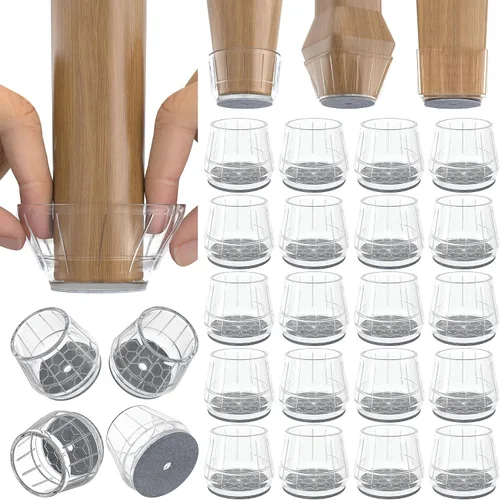 Miniatura 30 de 24 piezas de protectores de piso de silicona extra pequeños para patas de silla para pisos de madera dura, fundas engrosadas de goma para patas