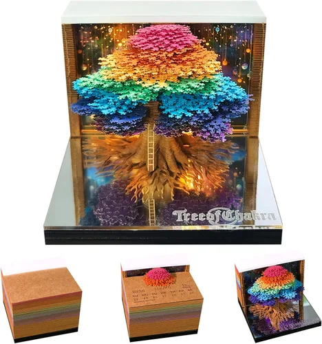 Miniatura 13 de Calendario 3D 2026, Calendario de Escritorio 2026, Bloc de Notas de Arte en Papel 3D Desmontable con Luces LED, Calendarios de Notas 3D Creativo