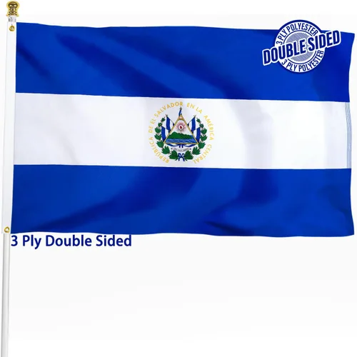Miniatura 21 de Bandera de Nicaragua de 3 x 5 pies para exteriores, bandera nacional nicaragüense, bandera nacional nicaragüense, doble cara de 3 capas de poliéster