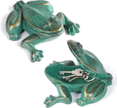 Miniatura 9 de Llavero de tortuga de hierro fundido, decorativo para interiores y exteriores, para jardín, patio, joyas, baratijas, cajas fuertes de desviación