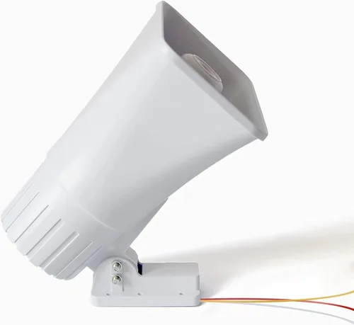 Miniatura 8 de Sirena de alarma de 30 W, sirena de seguridad eléctrica autónoma de doble tono para exteriores con soporte, 6-12 V CC 130 DB para el sistema