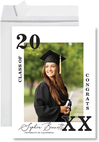 Miniatura 11 de Andaz Press Tarjeta fotográfica de graduación jumbo personalizada de 8.5 x 11 pulgadas con sobre, tarjeta de felicitación personalizada de clase