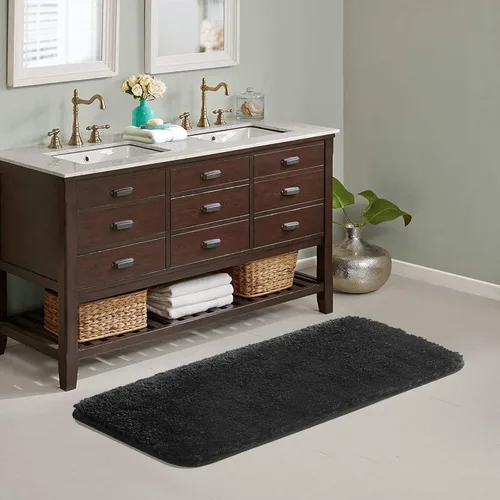 Miniatura 54 de Suchtale - Alfombra de baño antideslizante, tapete de baño de microfibra suave, absorbente de agua, peluda, lavable a máquina, para regadera, 16 x