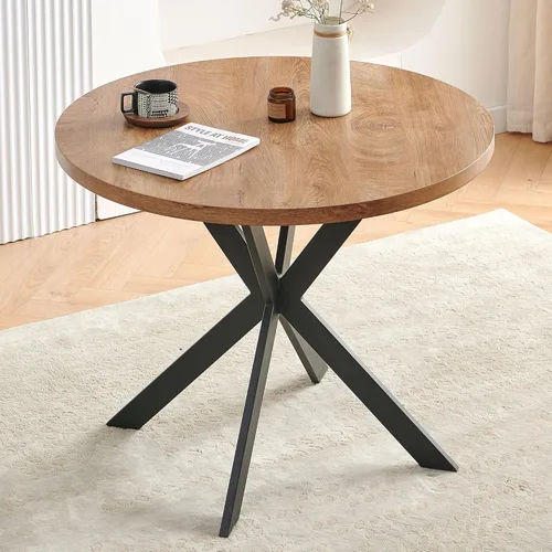 Miniatura 8 de Juego de Mesa de Comedor Redonda de 37 Pulgadas para 4, Moderno Juego de Café de Cocina de Círculo Pequeño para Apartamento, Sala de Estar, Oficina