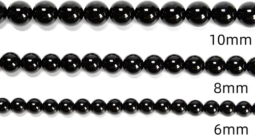 Miniatura 4 de JM Design Cuentas de piedras preciosas sueltas redondas pulidas de ónix negro, tamaño de 0.157 in, 15.5 pulgadas, hebra para fabricación de joyas