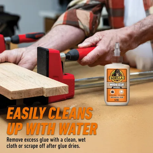 Miniatura 4 de Gorilla Pegamento para madera, color madera natural, botella de 4 onzas (paquete de 2) – Resistente al agua para proyectos y reparaciones