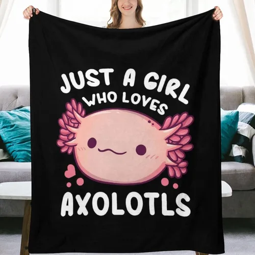 Miniatura 4 de Manta de ajolotl, bonita manta de franela para niñas, regalo de 80 x 60 pulgadas Axolotl_2