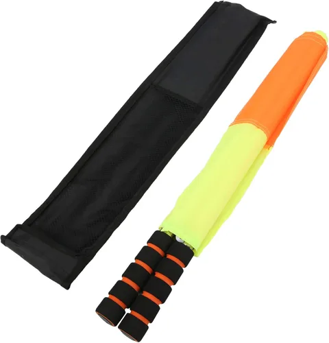 2 banderas de árbitro de linesman bandera de mano de fútbol linesman banderas con bolsa para eventos deportivos, fútbol, voleibol, pista de fútbol