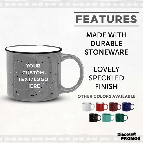 Miniatura 2 de DISCOUNT PROMOS Tazas de café personalizadas de cerámica para fogata, 13 onzas, juego de 10/50/100, paquete personalizado a granel, perfecto