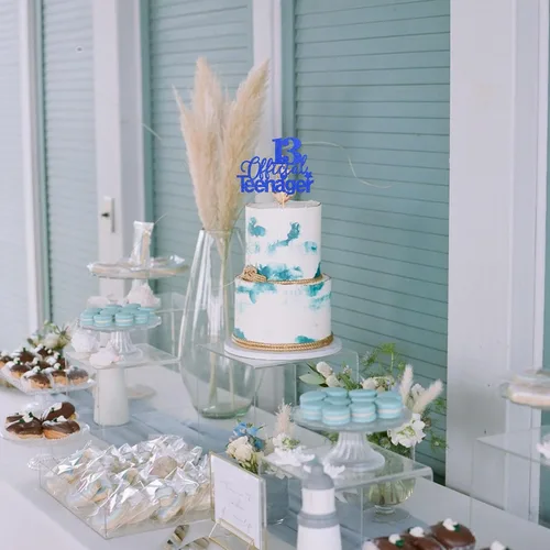 Miniatura 7 de 1 pieza de decoración de pastel de cumpleaños para adolescentes de 13 años, decoración de pastel de cumpleaños para adolescentes de 13 años con Azul