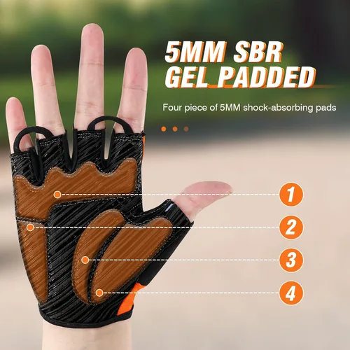 Miniatura 2 de HTZPLOO Guantes de ciclismo para hombres y mujeres con almohadilla antideslizante que absorbe los golpes, peso ligero, ajuste agradable, guantes