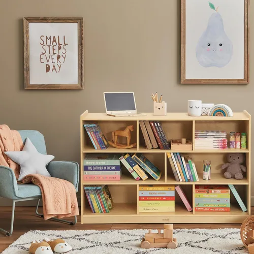 Miniatura 2 de Bateso Organizador de almacenamiento de juguetes para habitación de niños, estantería de madera para niños, para aula, organizador de almacenamiento