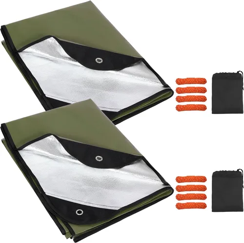 Miniatura 19 de RedSwing Manta de Supervivencia de Servicio Pesado, Lona Térmica de Emergencia Impermeable, Mantas Reflectantes Multiusos Aisladas para Todo Tipo