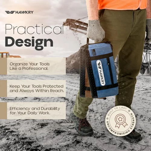 Miniatura 5 de HAWKRY Juego de 4 bolsas de herramientas de lona – Bolsas organizadoras de herramientas resistentes con cremallera, bolsas de herramientas pequeñas