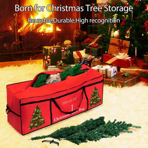 Miniatura 2 de HikooLSS Bolsas de almacenamiento para árbol de Navidad de 7.5 pies, bolsa de almacenamiento para árbol de Navidad, reutilizable, resistente, 600D