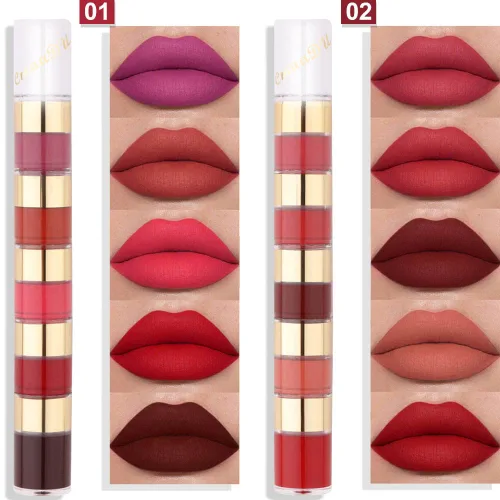 Miniatura 2 de evpct - Juego de 20 labiales líquidos mate para mujeres de piel oscura; paquetes de brillos labiales líquidos mate de larga duración, color rojo