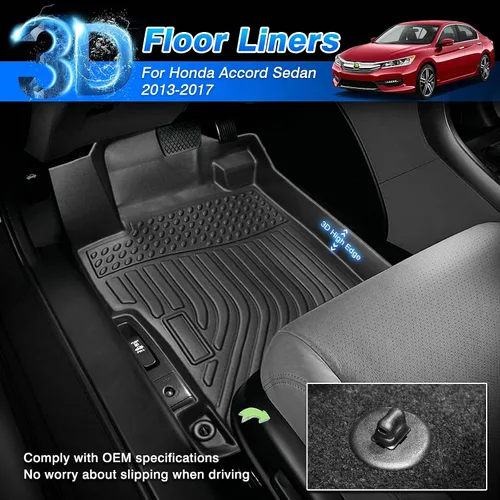 Miniatura 2 de Tapetes para Accord - Alfombrillas de coche para Honda Accord Sedan 2013-2017 (No aptas para modelo Coupe), Alfombrillas para todos los climas