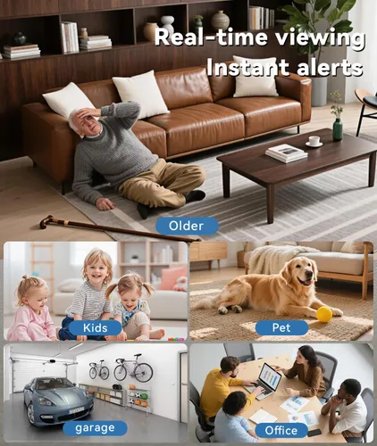 Miniatura 9 de Minicámara - Cámara de niñera inalámbrica 4K HD WiFi para interiores con detección humana AI, visión nocturna, diseño magnético, almacenamiento