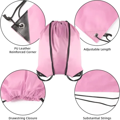 Miniatura 6 de Bolsas con cordón a granel, 48 unidades, mochila con cordón a granel, bolsas de cordón para la escuela, gimnasio