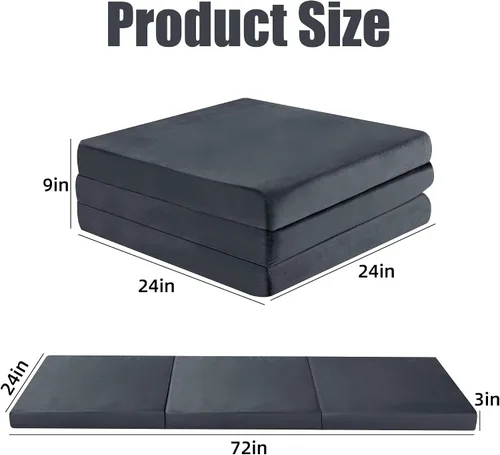 Miniatura 6 de HOMBYS Colchón plegable de espuma viscoelástica para dormir al aire libre, portátil, impermeable, para viajes, camión, cama, tienda de campaña