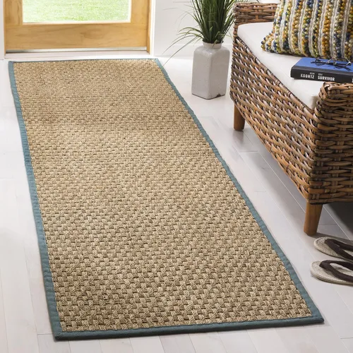 Miniatura 97 de Safavieh Natural Fiber NF114P - Alfombra redonda de hierba marina, tejido de canasta, con borde, de 244 cm, color gris Natural/ gris