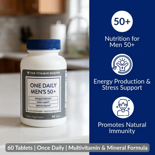Miniatura 2 de The Vitamin Shoppe Brand One Daily - Multivitamínico multimineral para hombres con magnesio, zinc, calcio y más, estrés energético y apoyo