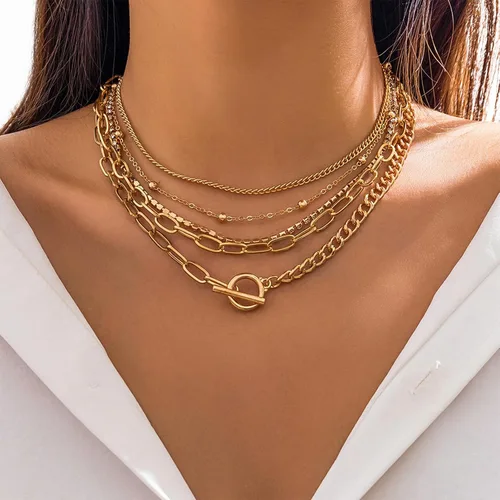 Miniatura 9 de Long tiantian Collares en capas para mujer, joyería occidental para mujer, collar de moneda apilable, collar de país, moderno, bohemio, verano
