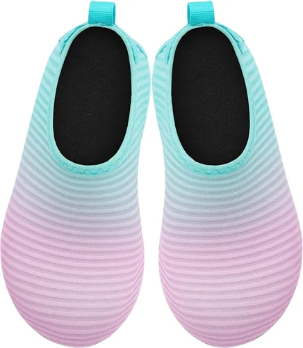 Miniatura 4 de Scurtain - Zapatos acuáticos para niños, calcetines acuáticos de secado rápido con sensación de pies descalzos para niños, niñas y bebés con suela