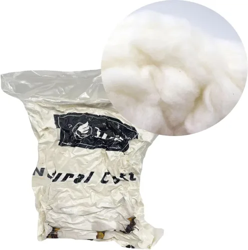Ivie Fibra de bateo de algodón orgánico de lujo blanco natural para relleno (algodón peinado 2 libras)