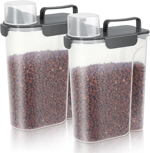Miniatura 22 de LEAWALK Recipiente hermético de almacenamiento de alimentos para perros y gatos de 5 libras con boquilla grande mejorada, sin BPA, recipientes