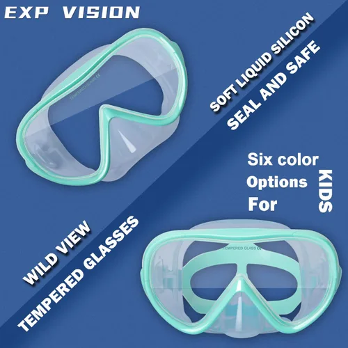 Miniatura 3 de Máscara de buceo para niños, máscara de buceo para niños, gafas de natación antivaho con cubierta para la nariz para esnórquel, buceo, natación
