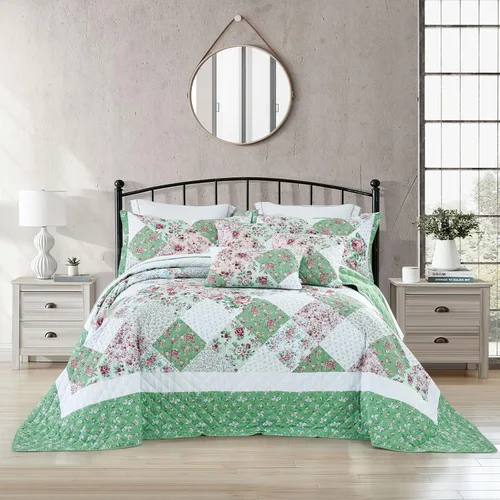 Miniatura 17 de DaisyHuang Colcha – Cobertor de cama tamaño completo – Juego de colcha moderno y contemporáneo, costuras reales, reversible, ligero, 5 piezas