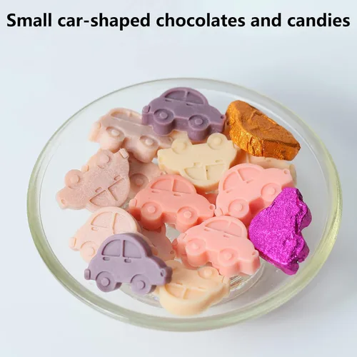 Miniatura 2 de Mini moldes de caramelo de chocolate, molde de silicona de 77 cavidades con forma de coche para dulces caseros, chocolate, gomita/gelatina, moldes
