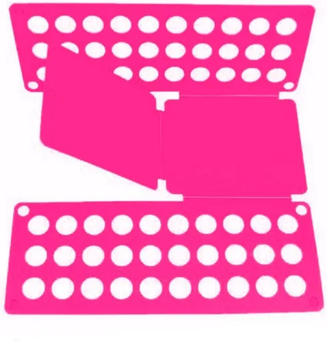 Miniatura 4 de Carpeta de ropa para niños, organizador de carpetas de lavandería súper rápido, tablero plegable superior, ideal para el hogar y viajes, color rosa