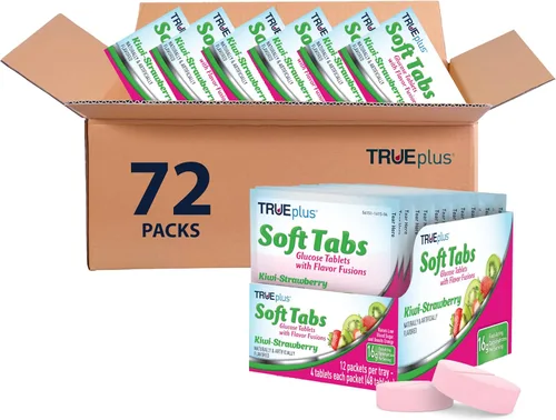 Miniatura 7 de TRUEplus Soft Tabs Tabletas de glucosa, masticables, sabor Cherry Pop, 0.64 onzas de carbohidratos de acción rápida, sin grasa, sin gluten, Boost