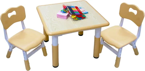 Juego de mesa y 2 sillas para niños con escritorio de graffiti, juego de muebles para niños pequeños, mesa de estudio antideslizante, mesa de