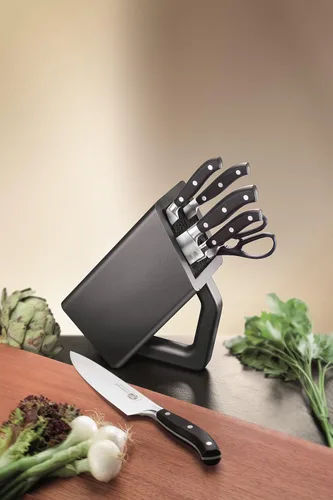 Miniatura 4 de Victorinox Grand Maître - Bloque para cuchillos, incluye 6 cuchillos forjados, almacenamiento de cuchillos, elegancia, color negro