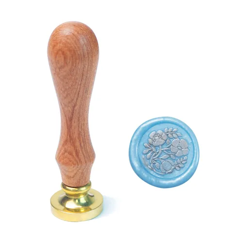 Miniatura 13 de Juego de sellos de cera de animales con 7 cabezas de latón extraíbles y 1 mango de madera, sello de cera retro para gatos, pájaros, mariposa, abeja
