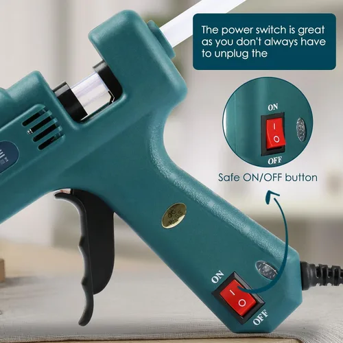 Miniatura 4 de Kit de pistola de pegamento caliente ignífuga de 100 W, pistola de pegamento MAXDONE Craft tamaño completo (no mini), pistola de pegamento caliente