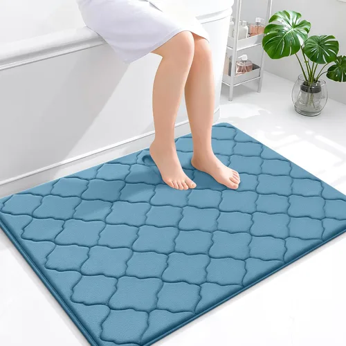 Miniatura 26 de OLANLY Alfombra de Baño de Espuma Viscoelástica de 24 x 16 pulgadas, Ultra Suave y Absorbente, Alfombras de Baño Antideslizantes, Cómodas, Lavables