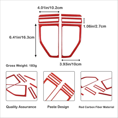 Miniatura 7 de Cubiertas de ventilaciones laterales del guardabarros del automóvil, tira de moldura compatible con Ford Maverick 2022-2025 2026, fibra de carbono