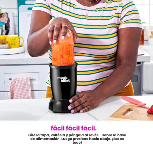 Miniatura 4 de Juego de licuadora Magic Bullet®, juego de 7 piezas, licuadora y procesador de alimentos de 250W, 2 vasos para mezclar, cuchilla cruzada, diseño