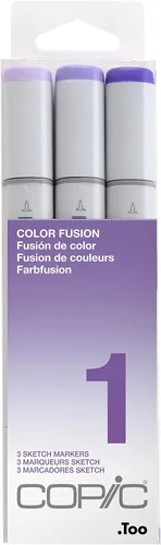 Copic Boceto, marcadores a base de alcohol, juego de 3 piezas, fusión de color #1 Morado