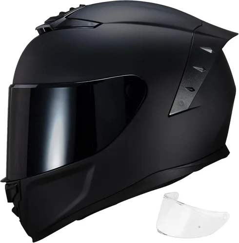 Miniatura 13 de Casco de motocicleta de cara completa, cascos para motocicleta de adultos, MG611, casco de motocicleta de carreras de calle con visera negra